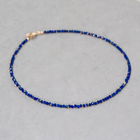 Lapis Lazuli Fringe Choker - Gold-Filled 14 inch