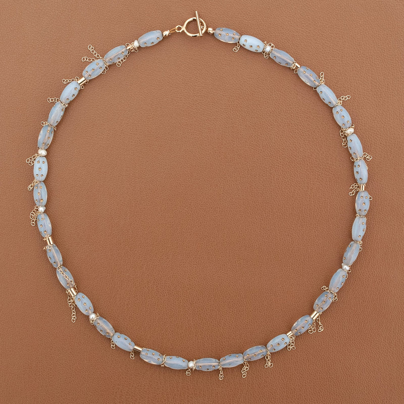 Gilded Glass Choker Necklace - Twilight - 14k Gold Filled