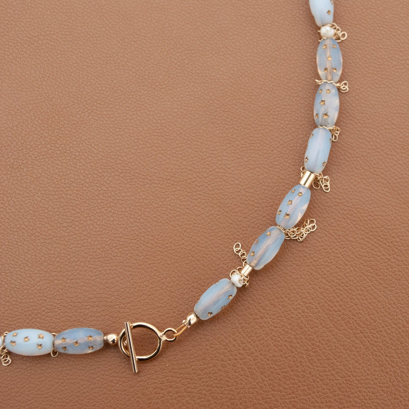 Gilded Glass Choker Necklace - Twilight - 14k Gold Filled