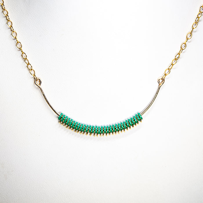 Aura Necklace Pure Green - Gold-Filled