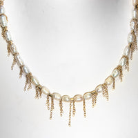 Large Pearl Fringe Choker -  Gold-Filled