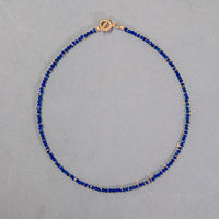Lapis Lazuli Fringe Choker - Gold-Filled 14 inch