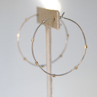 L Sunburst Hoops - Sterling Silver with Gold-Filled Beams