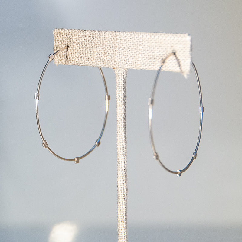 L Sunburst Hoops - Sterling Silver