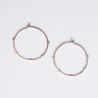 Minimalist handmade jewelry, pink gold mixed metal hoop earrings