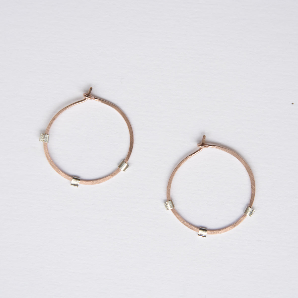 Modern hoop earrings for going out. Rose gold earrings for Valentine's Day, Feb 14th jewelry gift