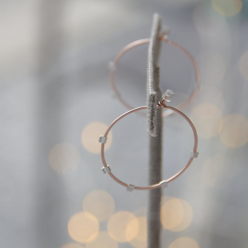 Sunburst Hoops - 14K Rose Gold-Filled & Sterling Silver