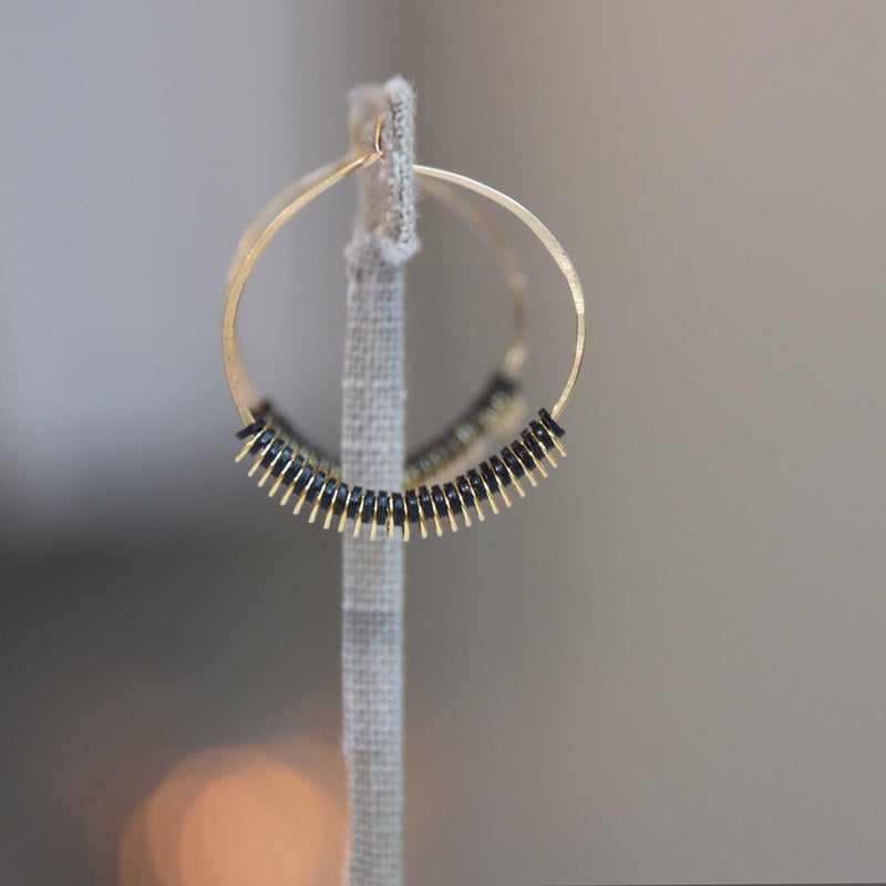 earrings for black outfit, simple statement jewelry, hammered hoop earrings