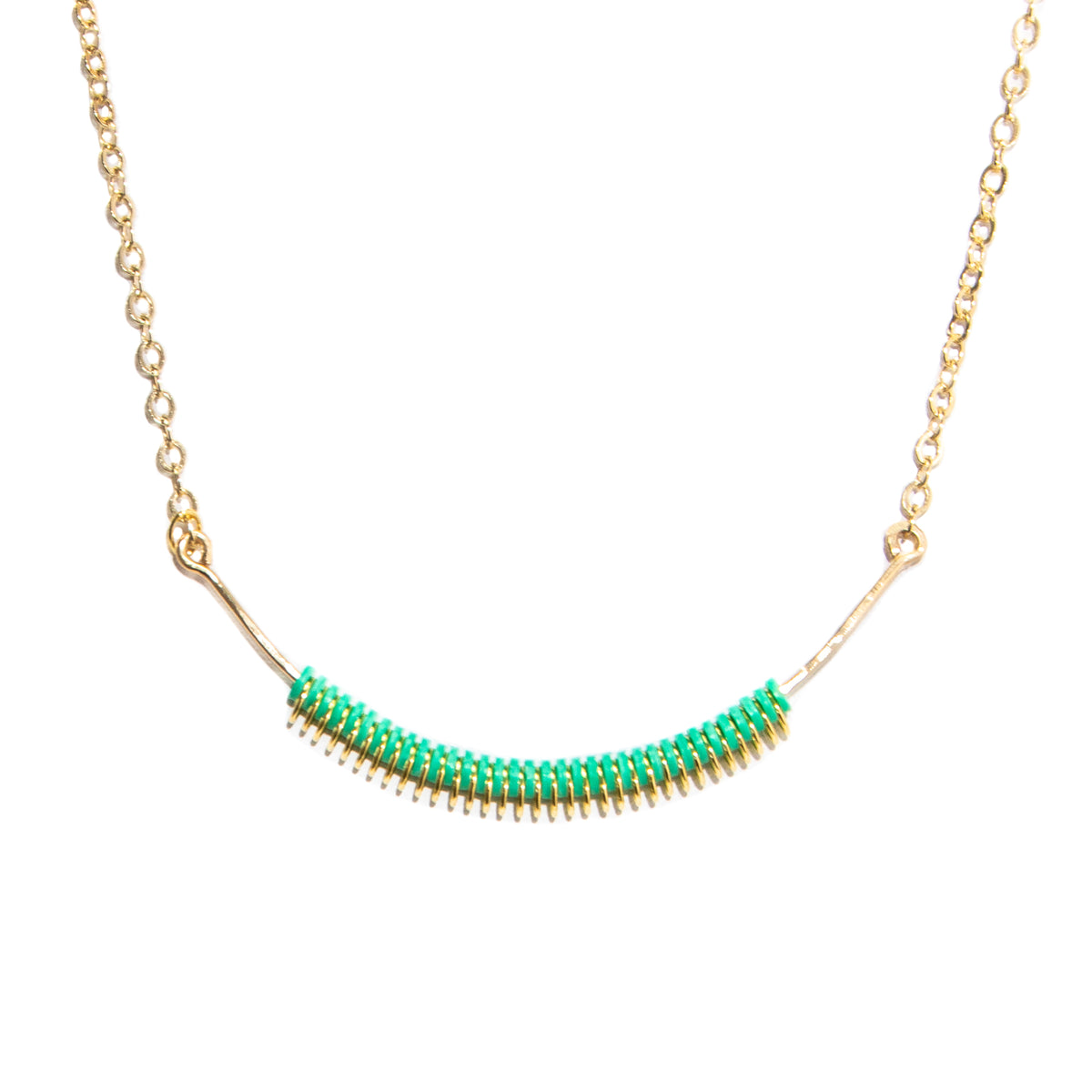 Aura Necklace Light Green- Sterling Silver or Gold-Filled