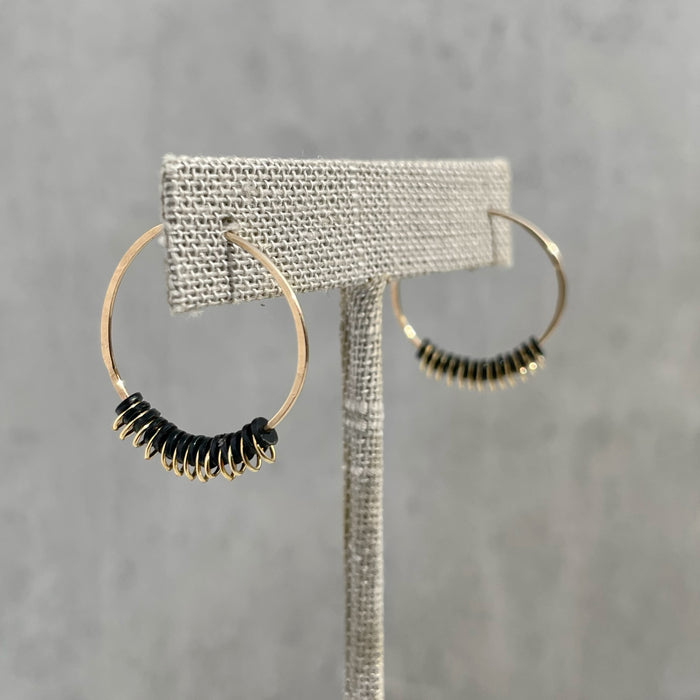 Black Aura Hoops 14K Gold-Fill