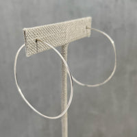 Hammered Sterling Silver Hoop Earrings