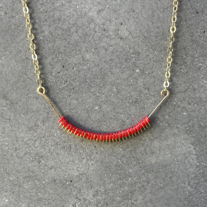 Aura Necklace Red - Sterling Silver or Gold-Filled