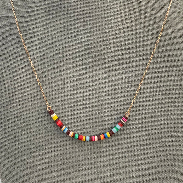 Multicolored Necklace I / 14K Rose Gold-Filled