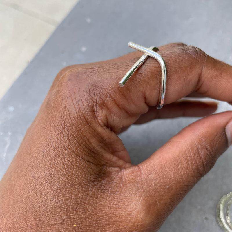 Size 9.5 X Ring - Sterling Silver