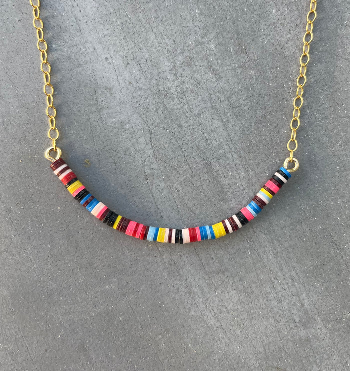 Multicolored Necklace X / 14K Gold-Filled