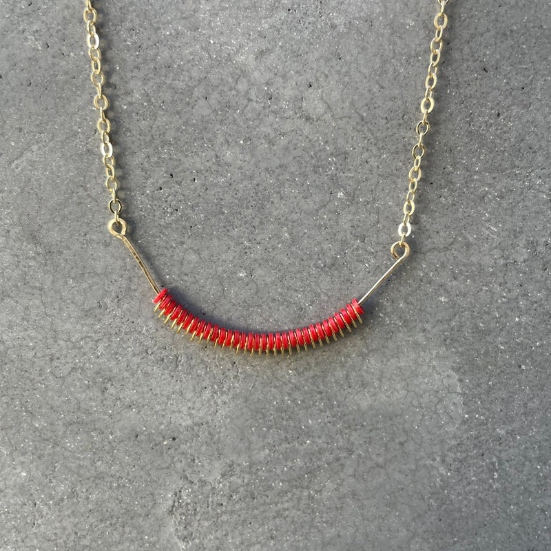 Aura Necklace Red - Sterling Silver or Gold-Filled