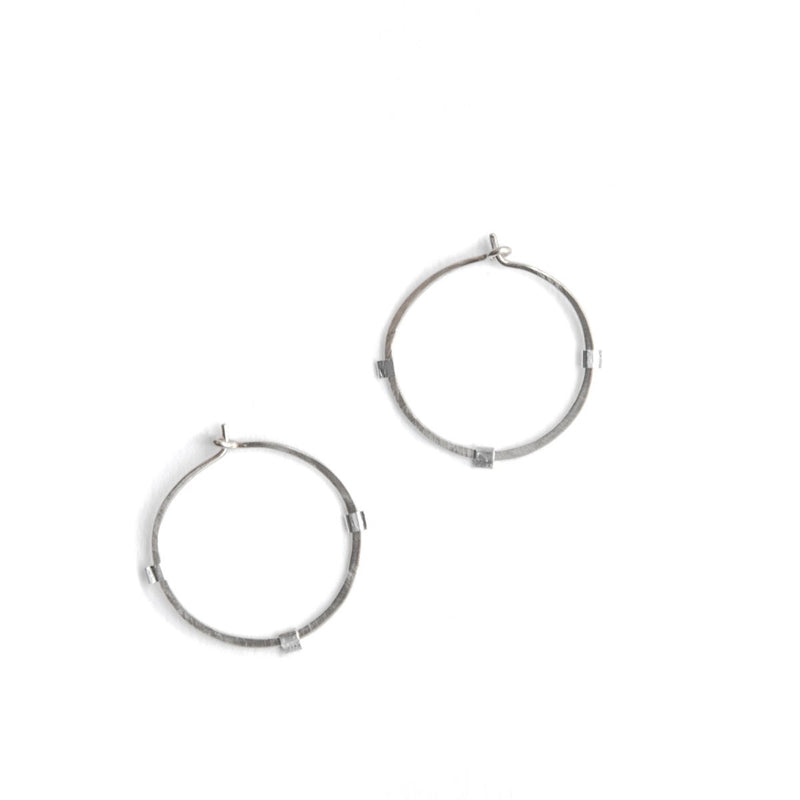 Sunburst Hoop Earrings - Sterling Silver