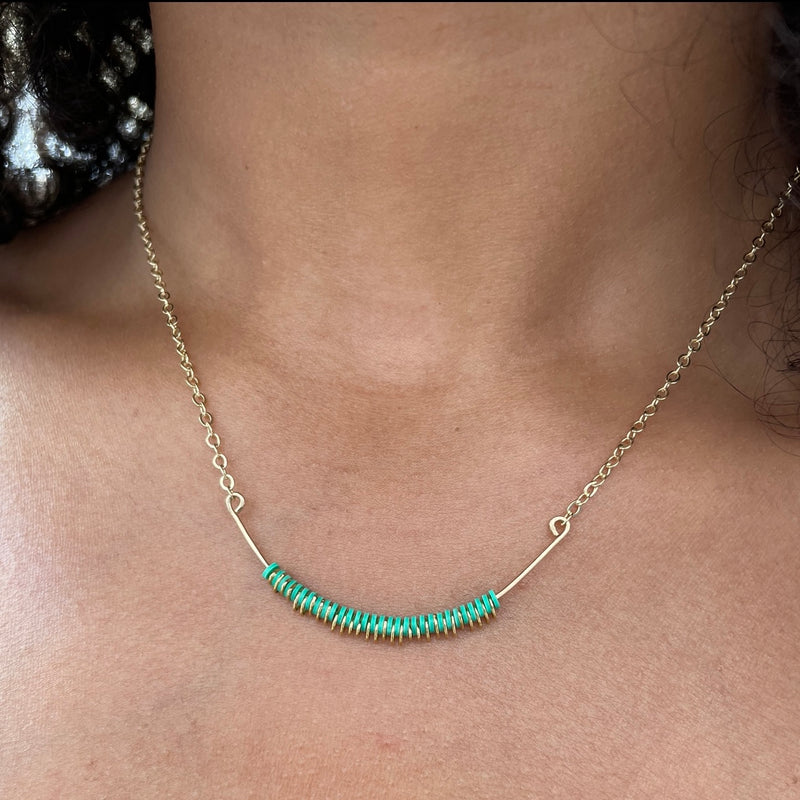 Aura Necklace Light Green- Sterling Silver or Gold-Filled