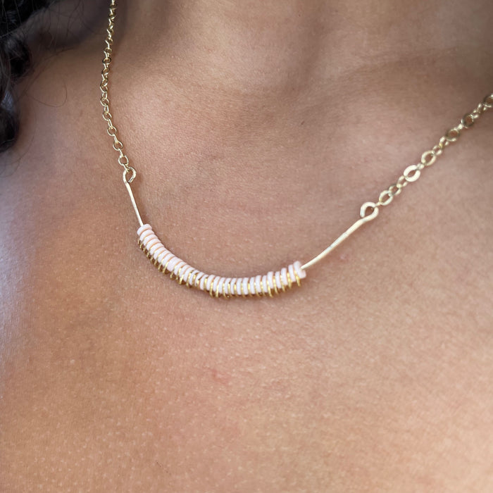 Aura Necklace Light Pink - Sterling Silver or Gold-Filled