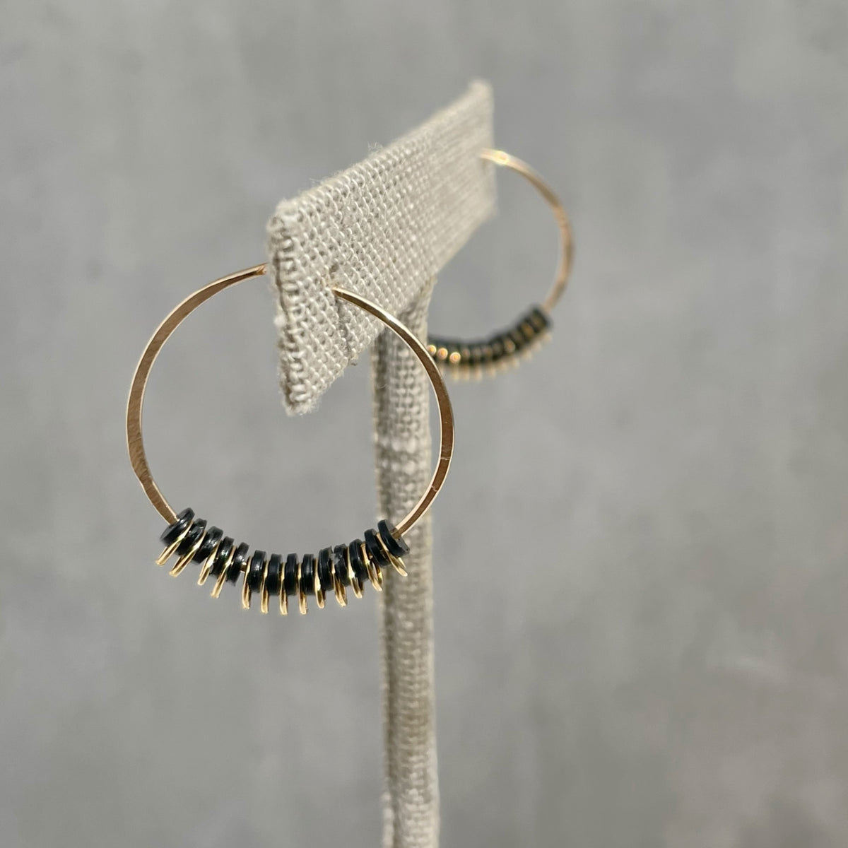 Black Aura Hoops 14K Gold-Fill