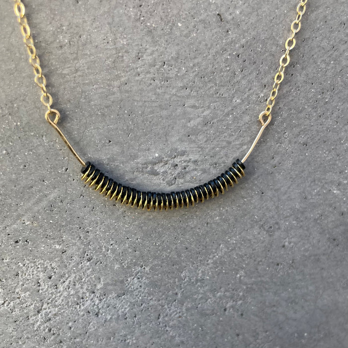 Aura Necklace Black - Sterling Silver or Gold-Filled