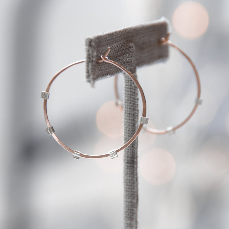 Sunburst Hoops - 14K Rose Gold-Filled & Sterling Silver