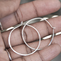 Hammered Sterling Silver Hoop Earrings