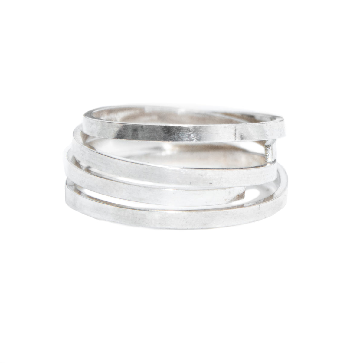 Size 11-12 Wraparound Ring - Gloss - Silver