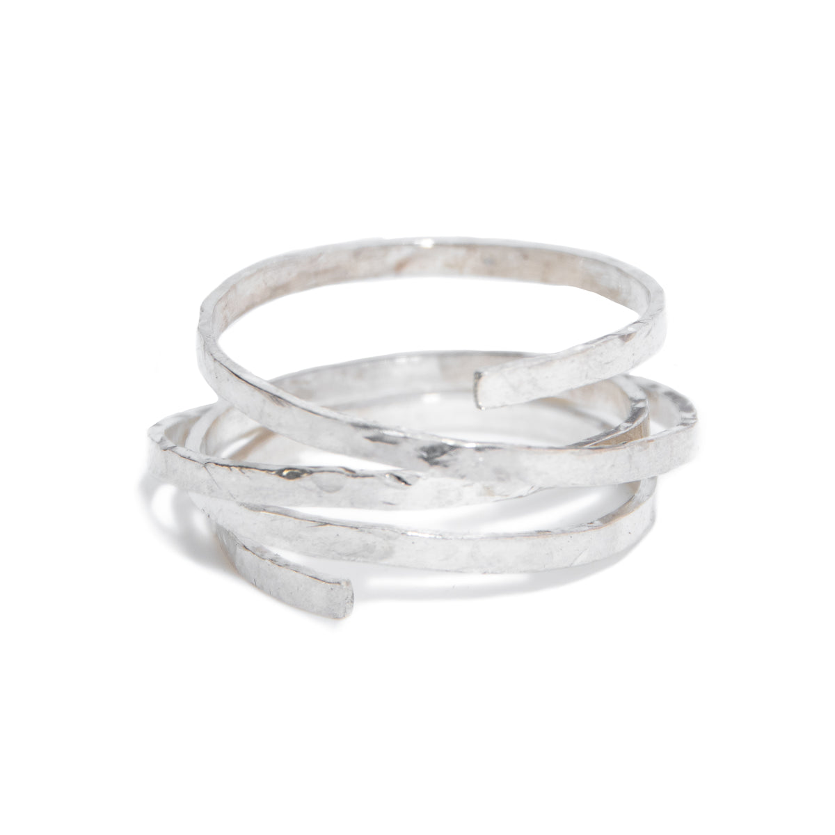 Size 14-15 Orbit Ring - Textured - Silver
